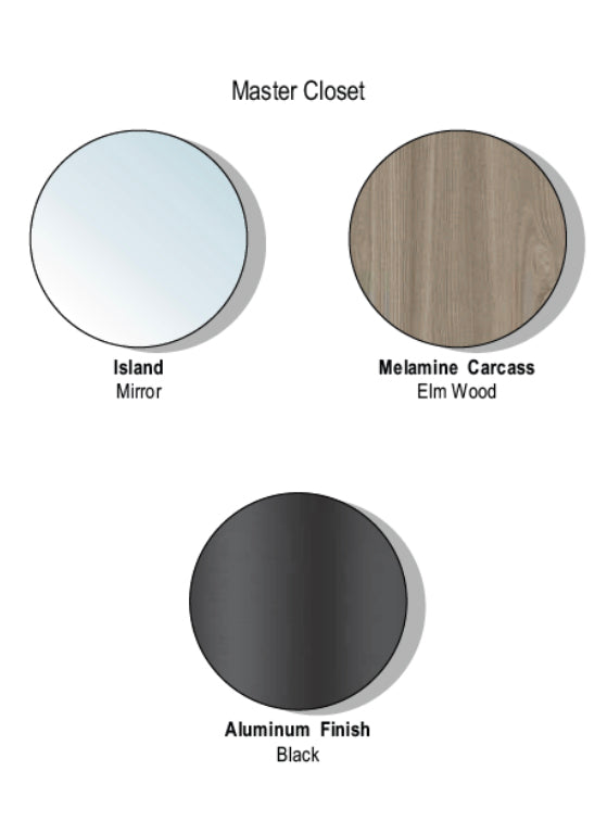 Boffi Antibes Walk-In Master Closet with Melamine Elm Doors