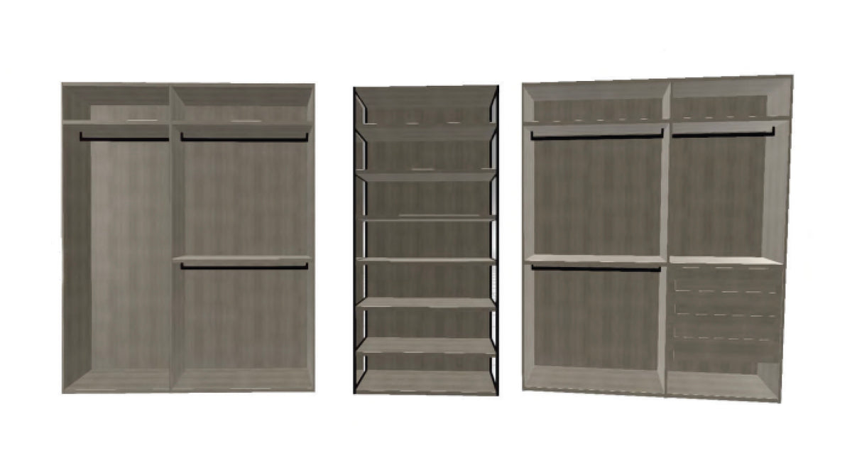 Boffi Antibes Walk-In Bedroom Closet with Melamine Elm Doors