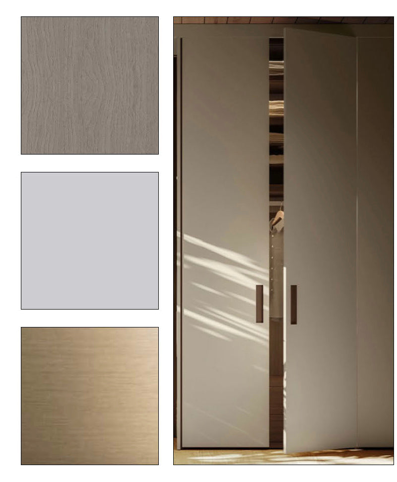 Boffi PRST + Antibes Ecowood Xilo Planked Sand VIP Bedroom Closet & Desk System