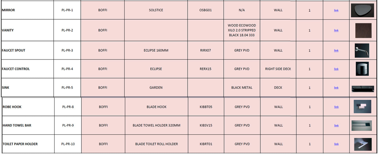 Boffi Upper Units Powder Bathroom with Calacatta Stone and Ecowood Xilo 2.0 Striped Black Finish