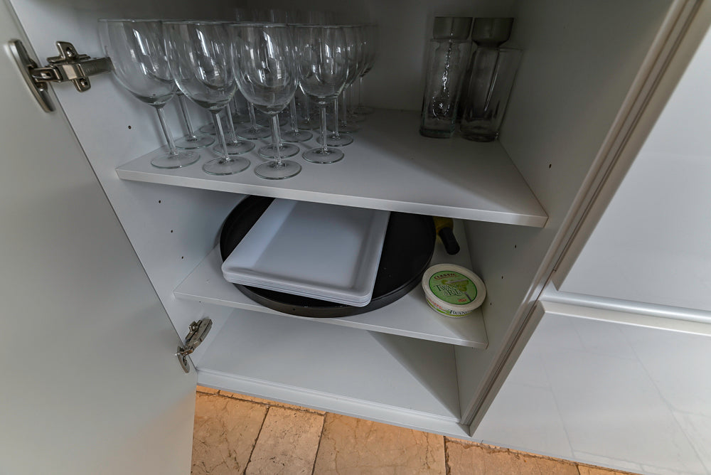 Nolte Küchen Modern White Gloss Kitchen with Quartz Countertops & Miele Appliances