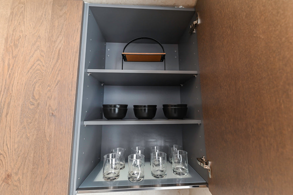 Nolte Küchen Modern White Gloss Kitchen with Quartz Countertops & Miele Appliances