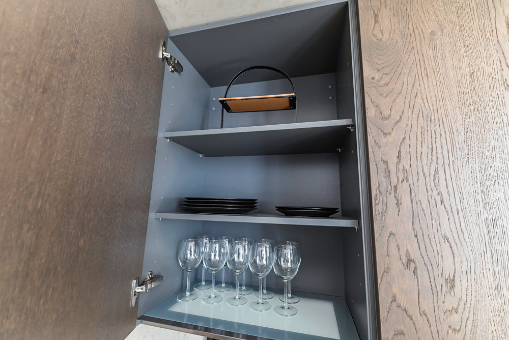 Nolte Küchen Modern White Gloss Kitchen with Quartz Countertops & Miele Appliances