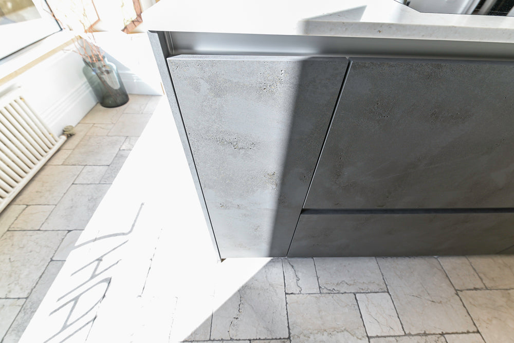 Nolte Küchen Modern White Gloss Kitchen with Quartz Countertops & Miele Appliances