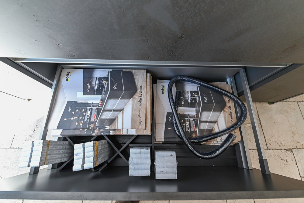 Nolte Küchen Modern White Gloss Kitchen with Quartz Countertops & Miele Appliances