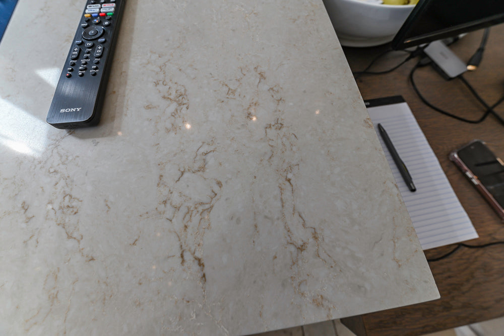 Nolte Küchen Modern White Gloss Kitchen with Quartz Countertops & Miele Appliances