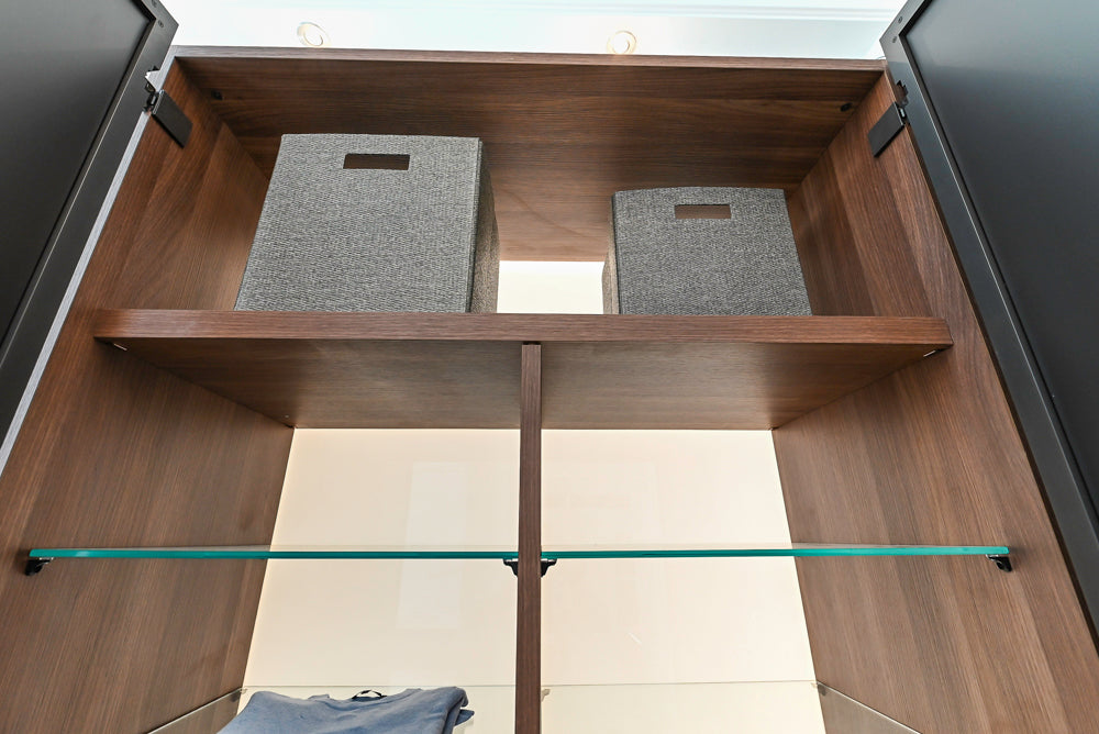 Modern Two-Tone Brown Hued Full Wardrobe Closet