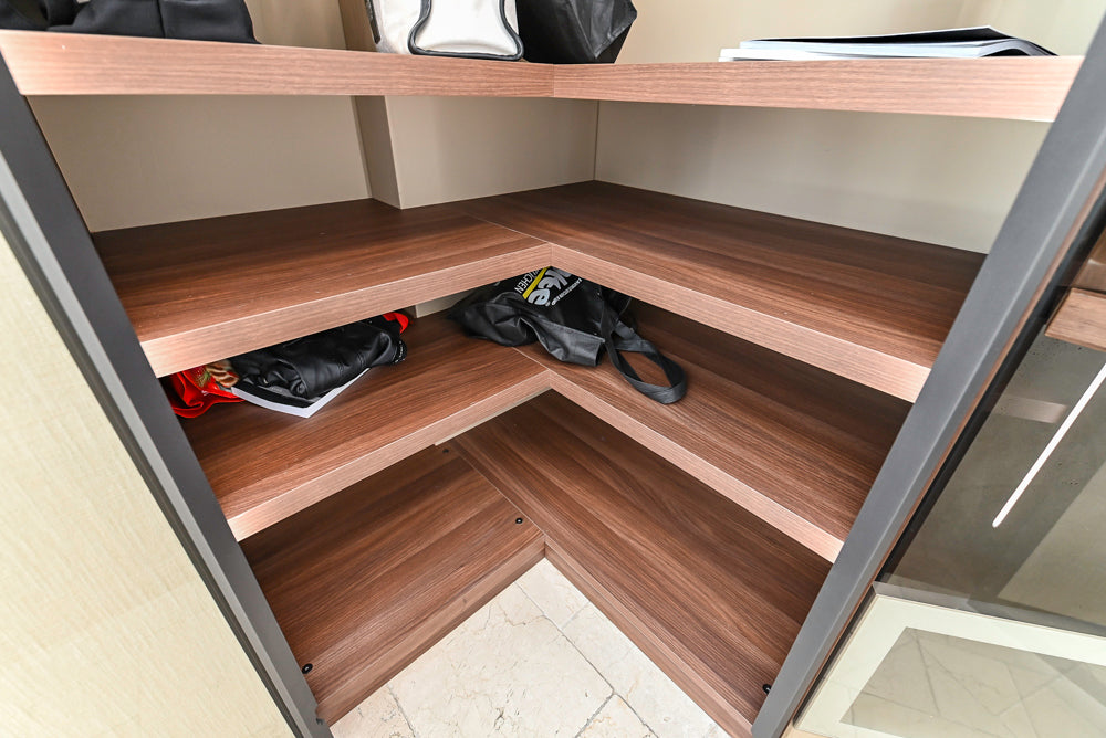 Modern Two-Tone Brown Hued Full Wardrobe Closet