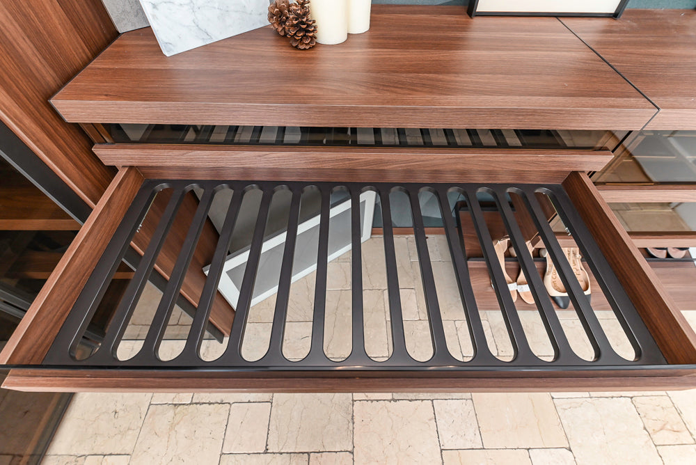 Modern Two-Tone Brown Hued Full Wardrobe Closet