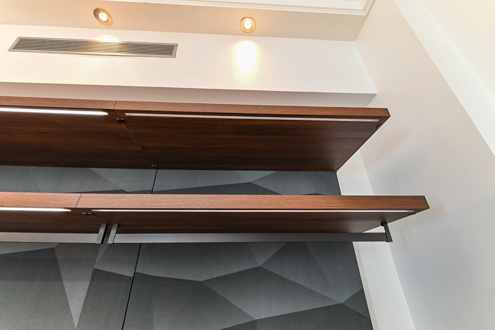 Modern Two-Tone Brown Hued Full Wardrobe Closet