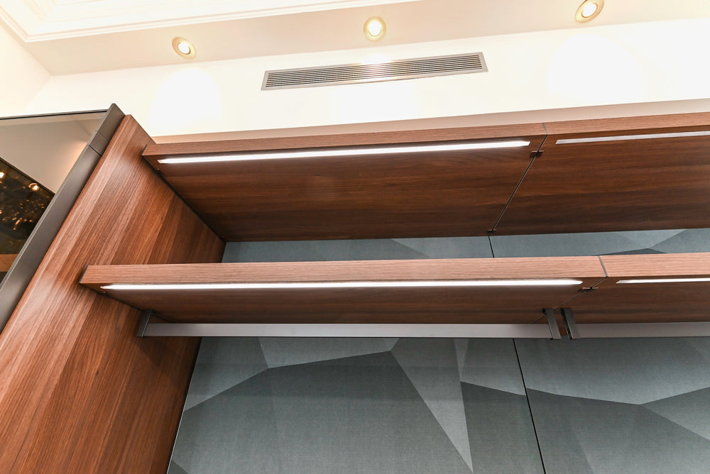 Modern Two-Tone Brown Hued Full Wardrobe Closet