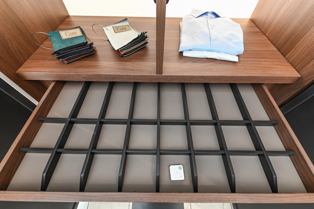 Modern Two-Tone Brown Hued Full Wardrobe Closet