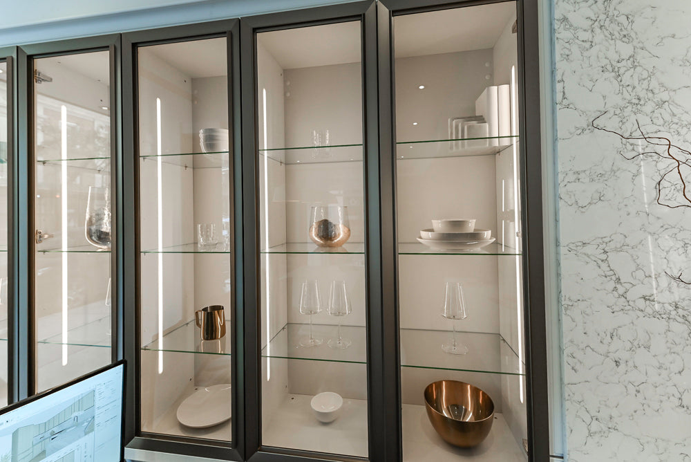 Nolte Küchen Classic Modern White Kitchen with Quartz Countertops & Luxe Appliances