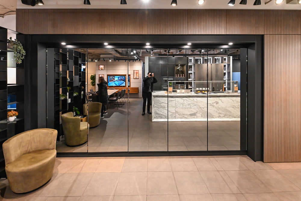 Eggersmann Work's Glass Paneled Kitchen Storage Display