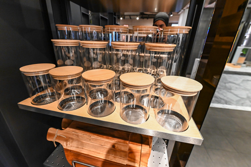 eggersmann Work's Glass Paneled Kitchen Storage Display