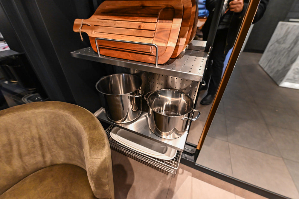 eggersmann Work's Glass Paneled Kitchen Storage Display