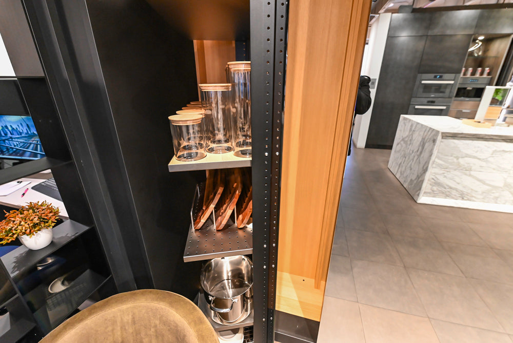 eggersmann Work's Glass Paneled Kitchen Storage Display