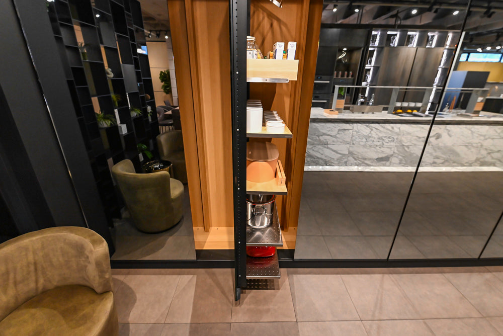 eggersmann Work's Glass Paneled Kitchen Storage Display