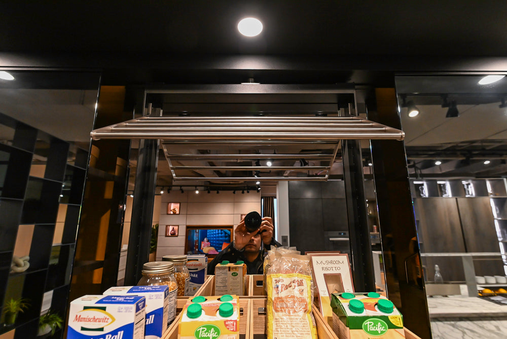 eggersmann Work's Glass Paneled Kitchen Storage Display