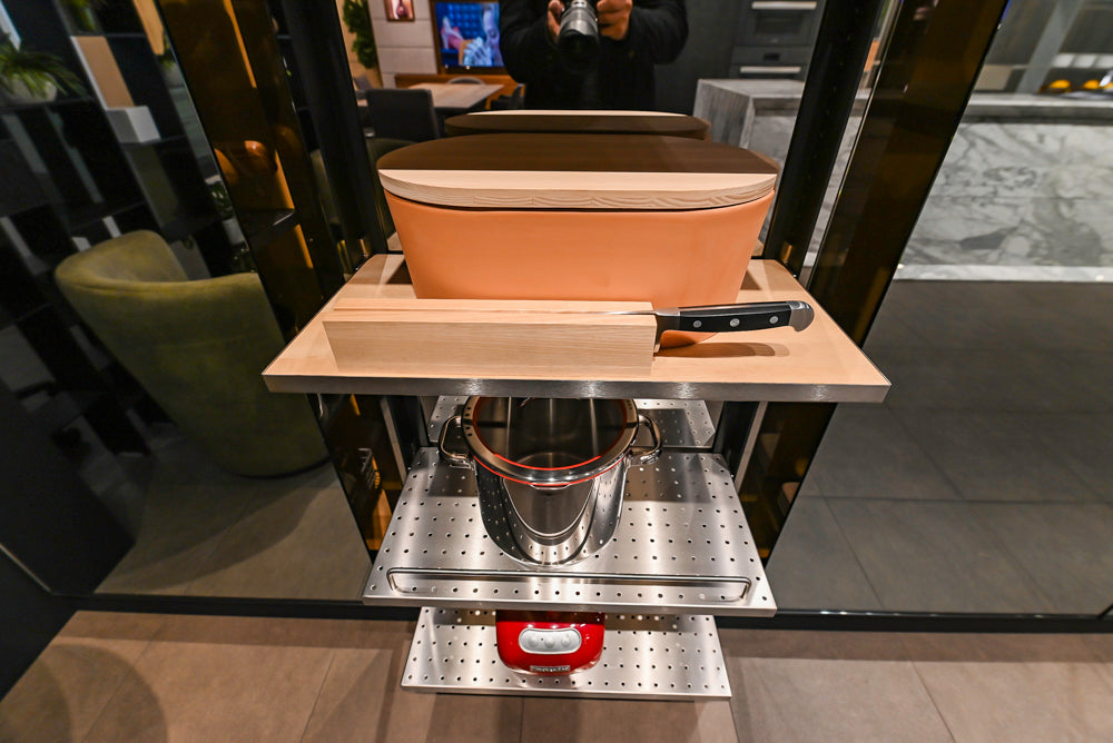 eggersmann Work's Glass Paneled Kitchen Storage Display