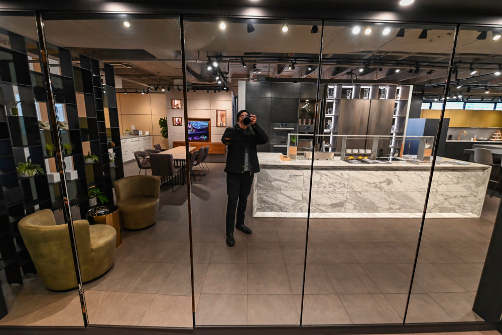 eggersmann Work's Glass Paneled Kitchen Storage Display