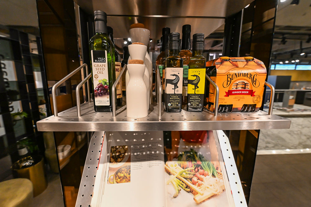 eggersmann Work's Glass Paneled Kitchen Storage Display