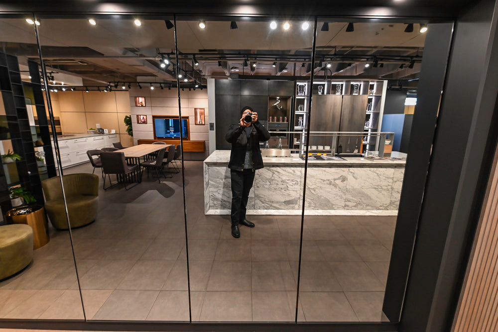 eggersmann Work's Glass Paneled Kitchen Storage Display