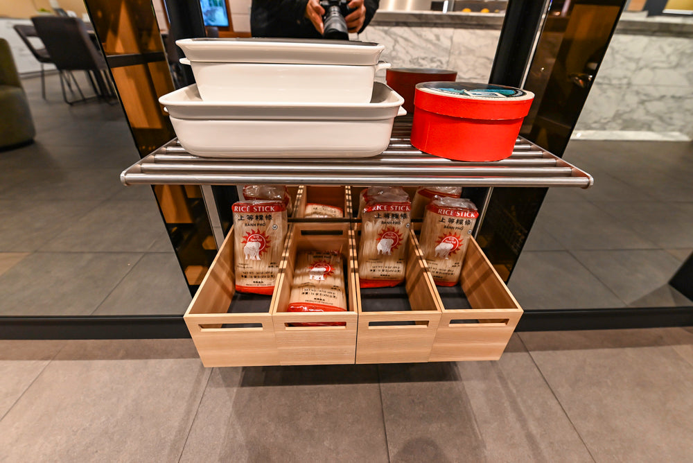 eggersmann Work's Glass Paneled Kitchen Storage Display