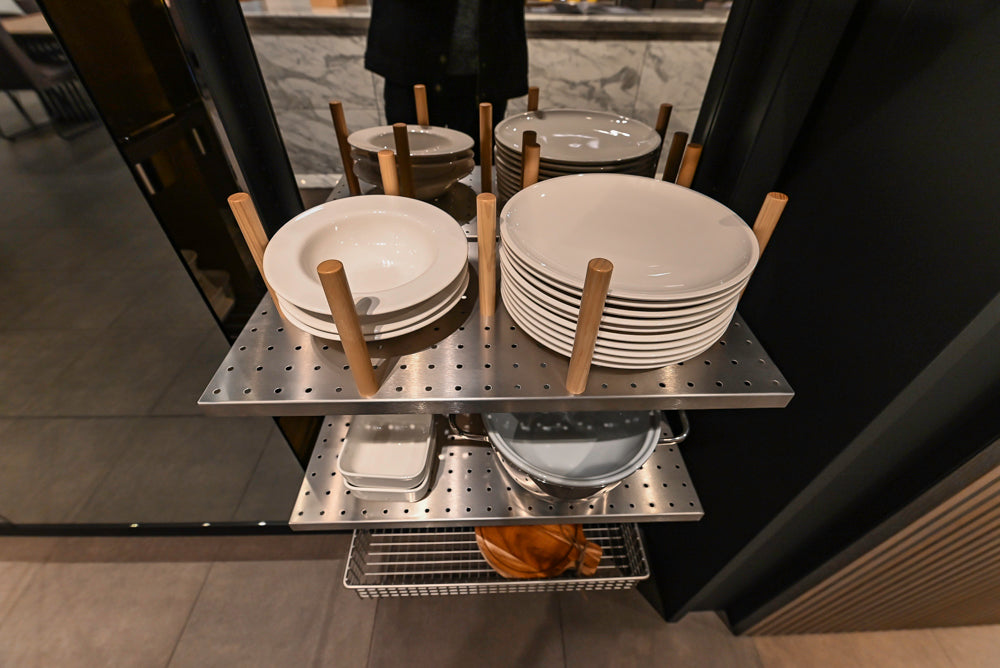 eggersmann Work's Glass Paneled Kitchen Storage Display