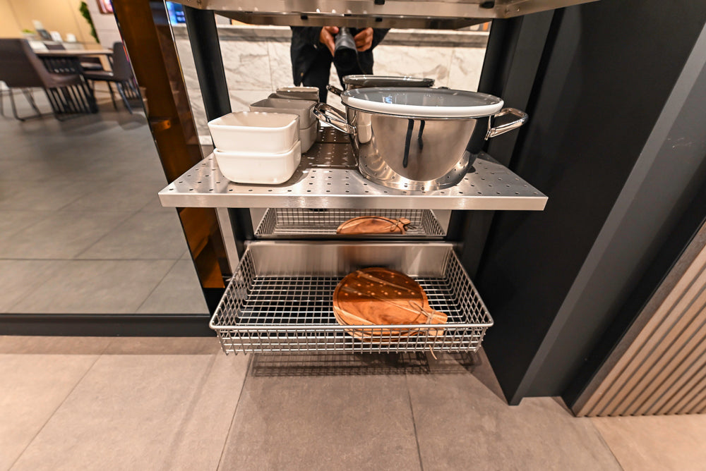 eggersmann Work's Glass Paneled Kitchen Storage Display