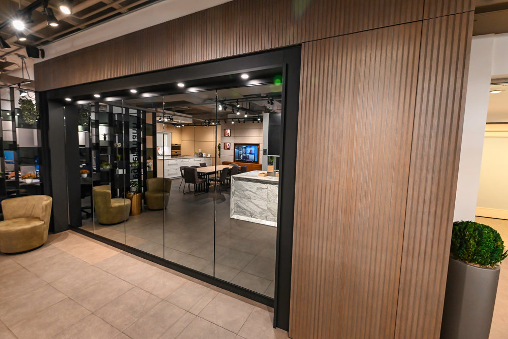 eggersmann Work's Glass Paneled Kitchen Storage Display