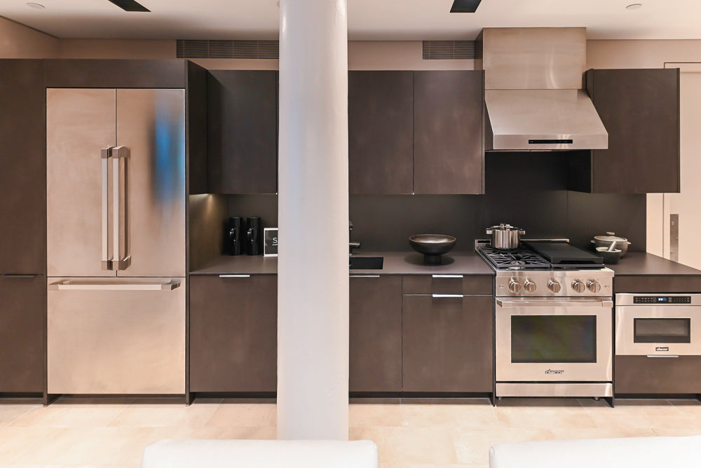 Poggenpohl Dark Brown Modern Kitchenette with Dacor Appliances