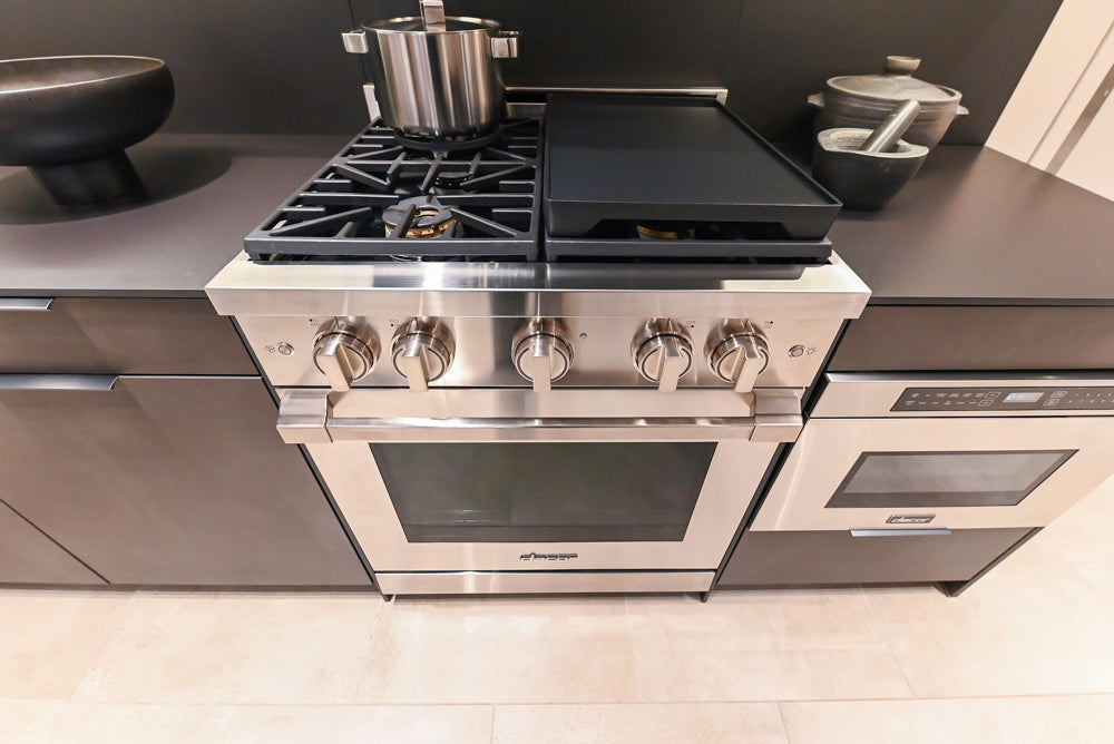 Poggenpohl Dark Brown Modern Kitchenette with Dacor Appliances