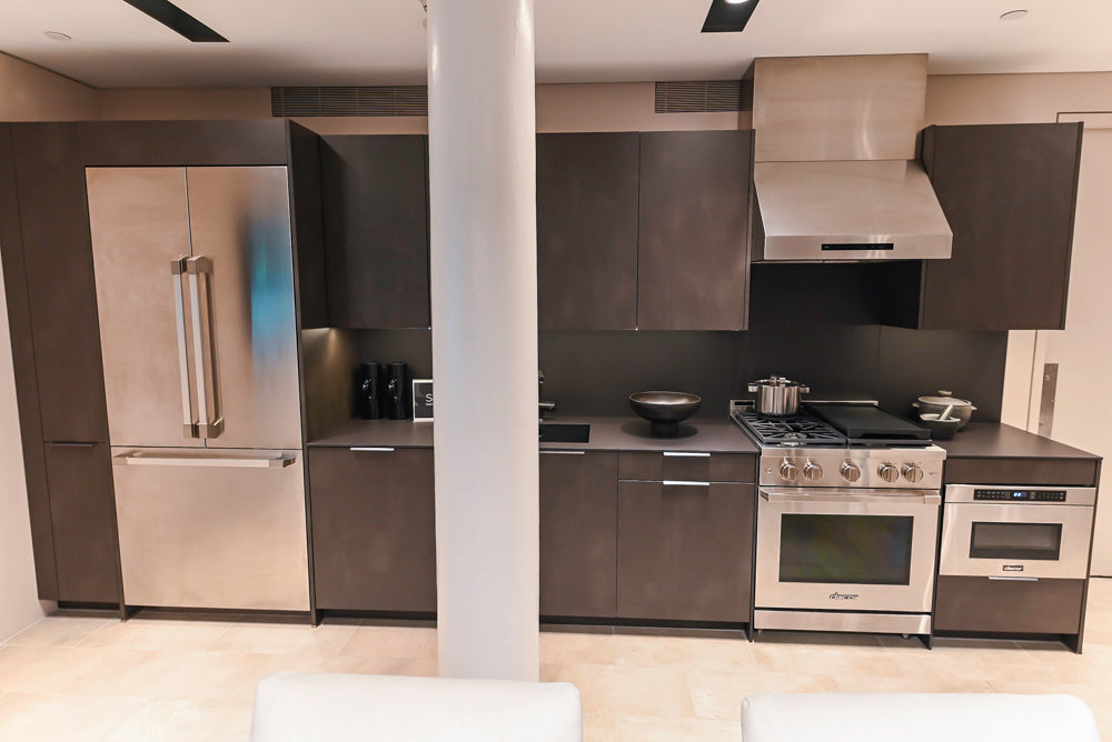 Poggenpohl Dark Brown Modern Kitchenette with Dacor Appliances