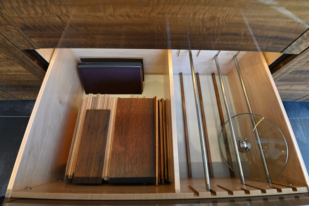 Premier Custom-Built Modern High-Gloss Wood Veneer Wet Bar with Sink & Faucet
