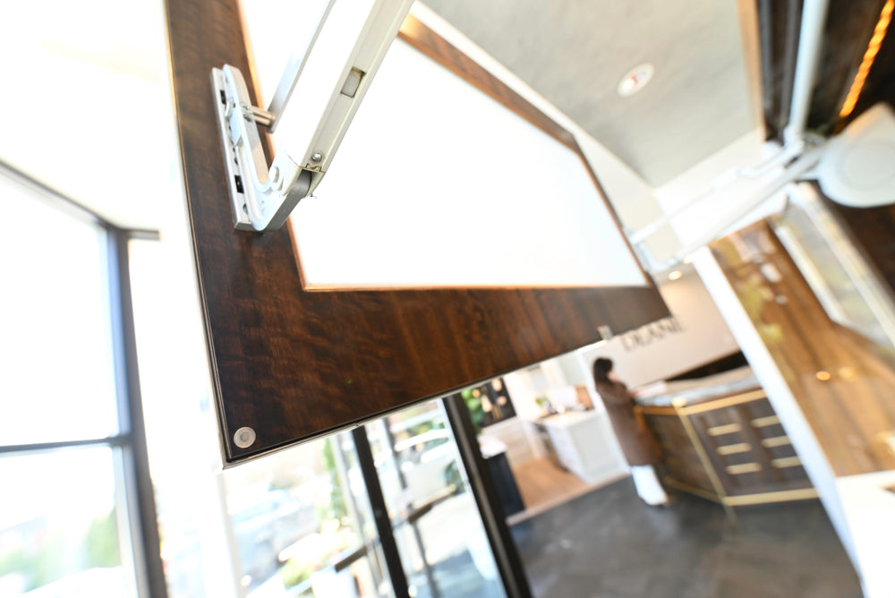 Premier Custom-Built Modern High-Gloss Wood Veneer Wet Bar with Sink & Faucet
