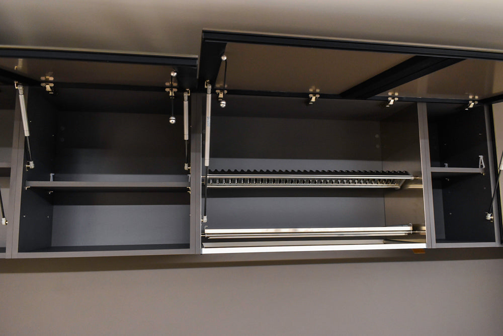 Valcucine Veneer Modern Dark Brown Kitchen and Island with Porcelain Countertops