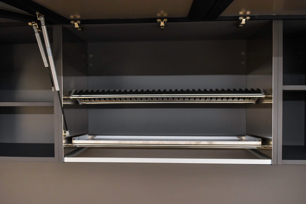 Valcucine Veneer Modern Dark Brown Kitchen and Island with Porcelain Countertops