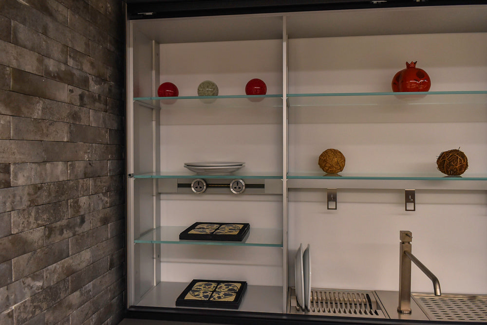 Valcucine Modern Minimalist Brown Toned Kitchen with Glass Countertops