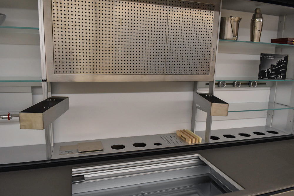 Valcucine Modern Minimalist Brown Toned Kitchen with Glass Countertops