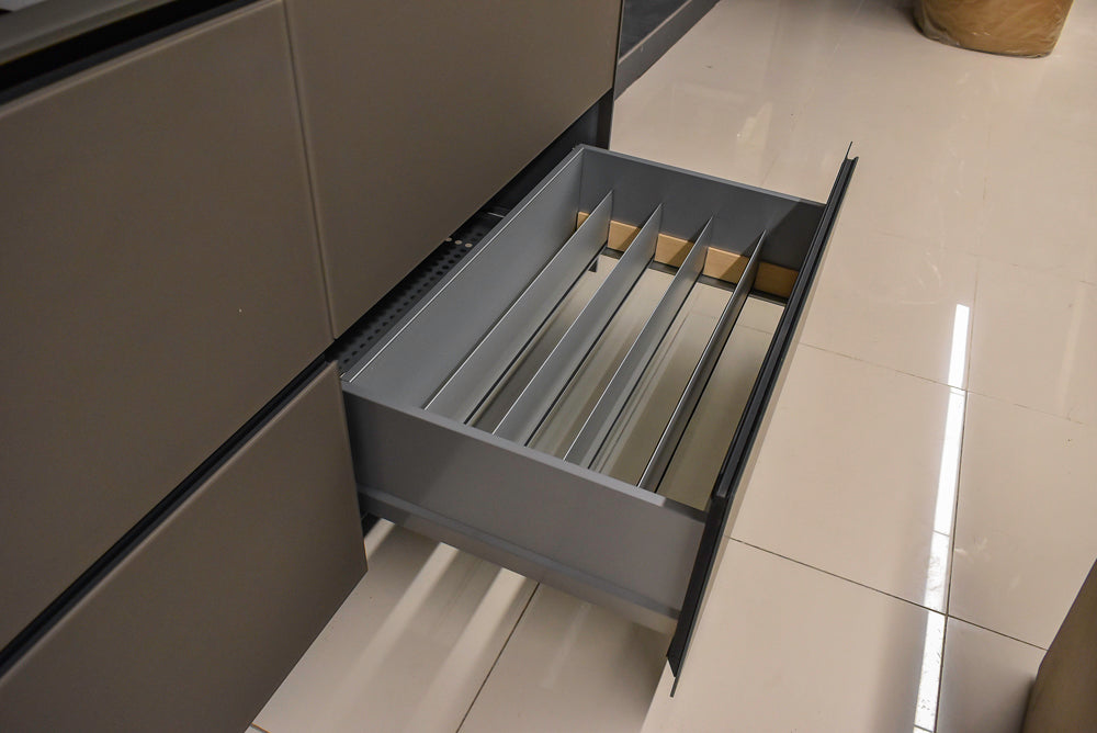 Valcucine Modern Minimalist Brown Toned Kitchen with Glass Countertops