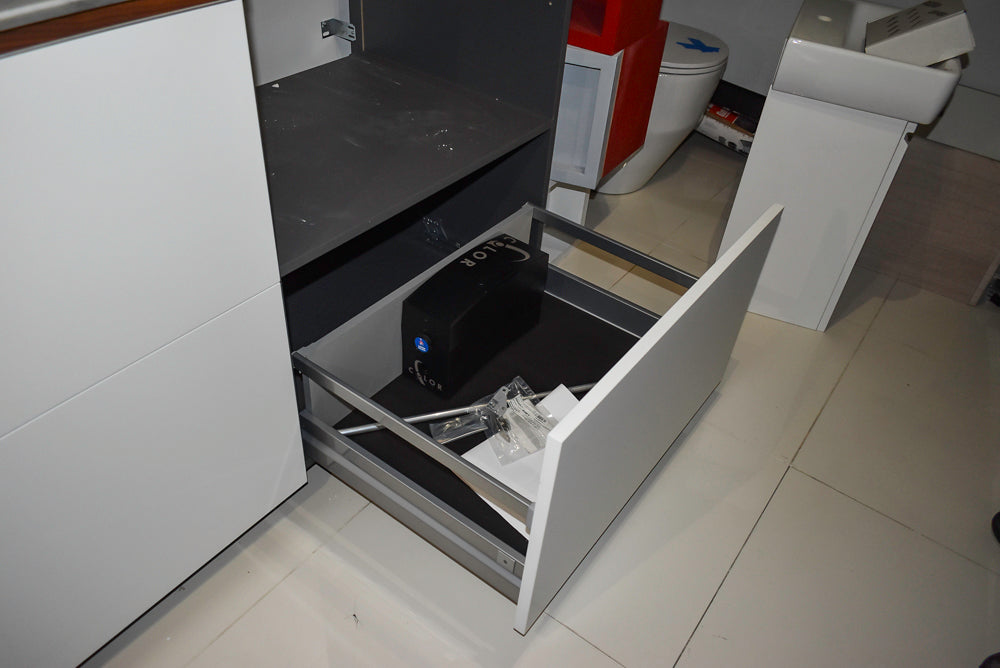 Valcucine Modern Glossy White Kitchen with Marble Countertops