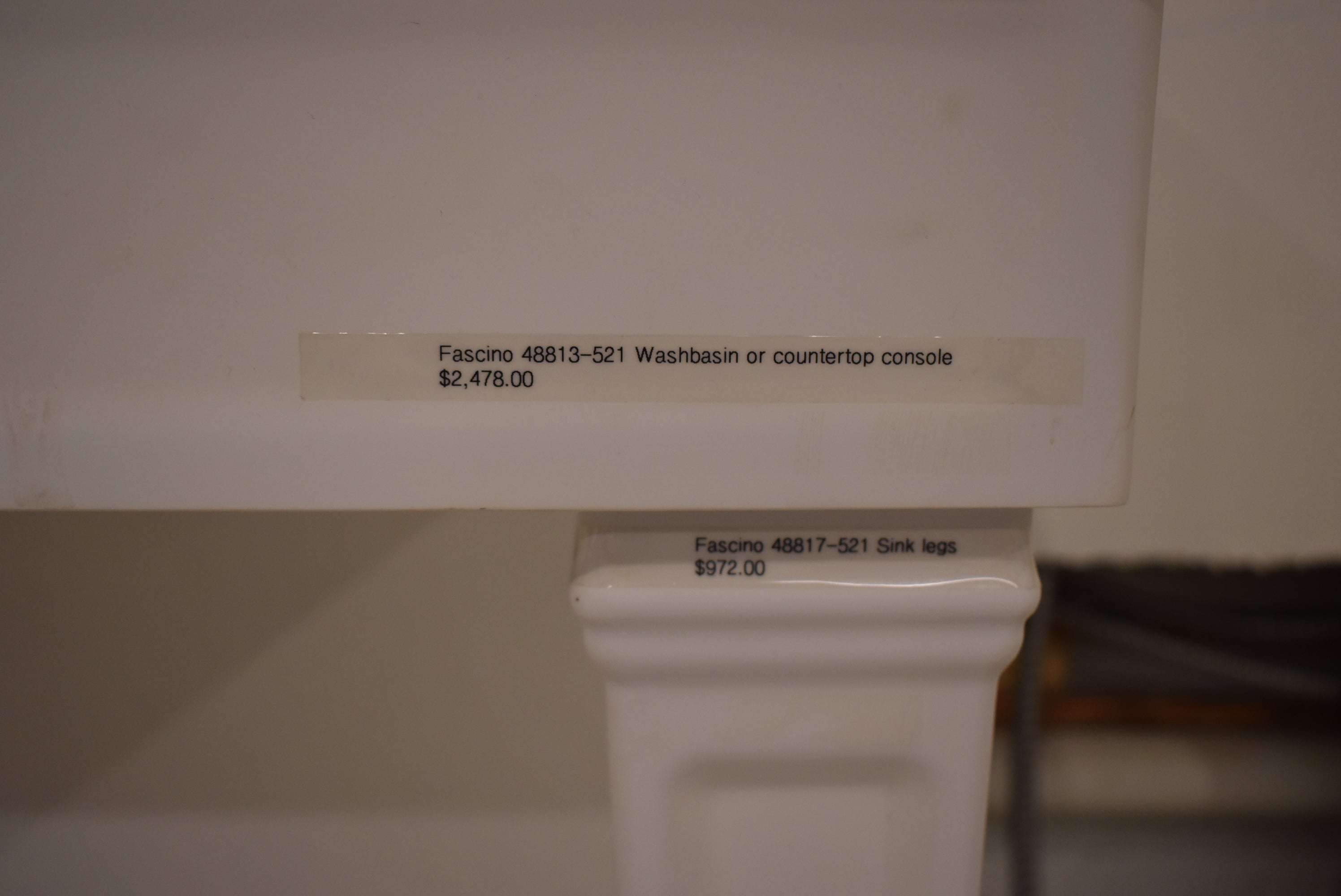 Gessi Fascino 35" White Rectangle Wall Mount Vanity Sink with Faucet