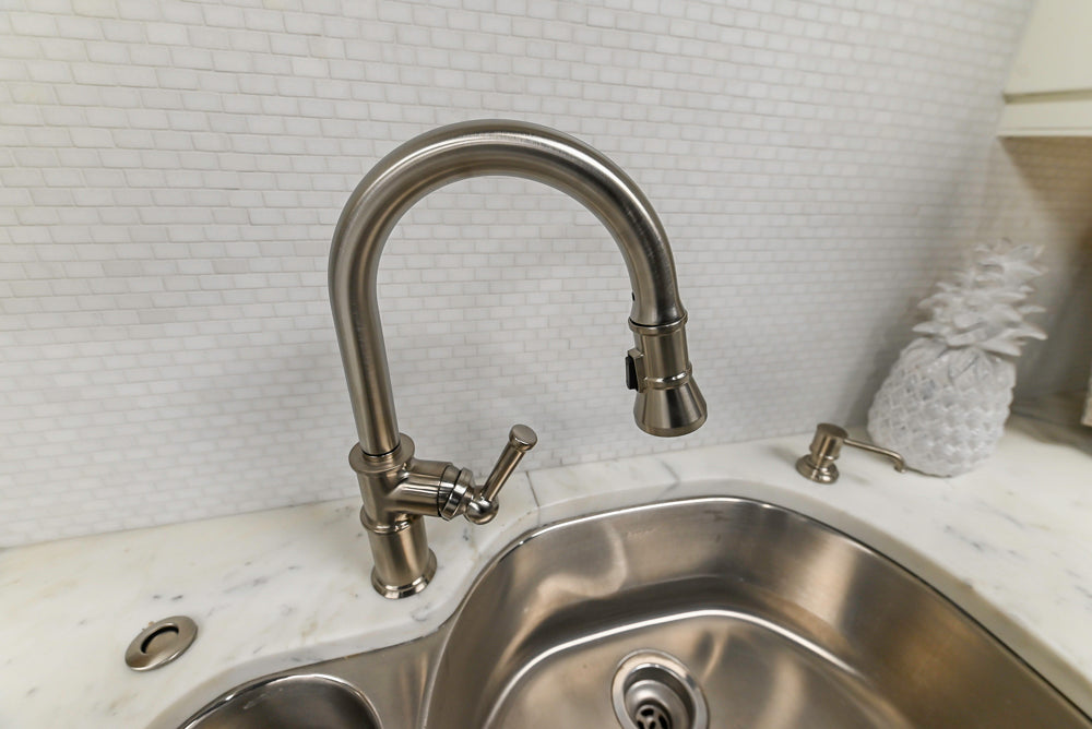Downsview Traditional White Kitchen with White Marble Countertops