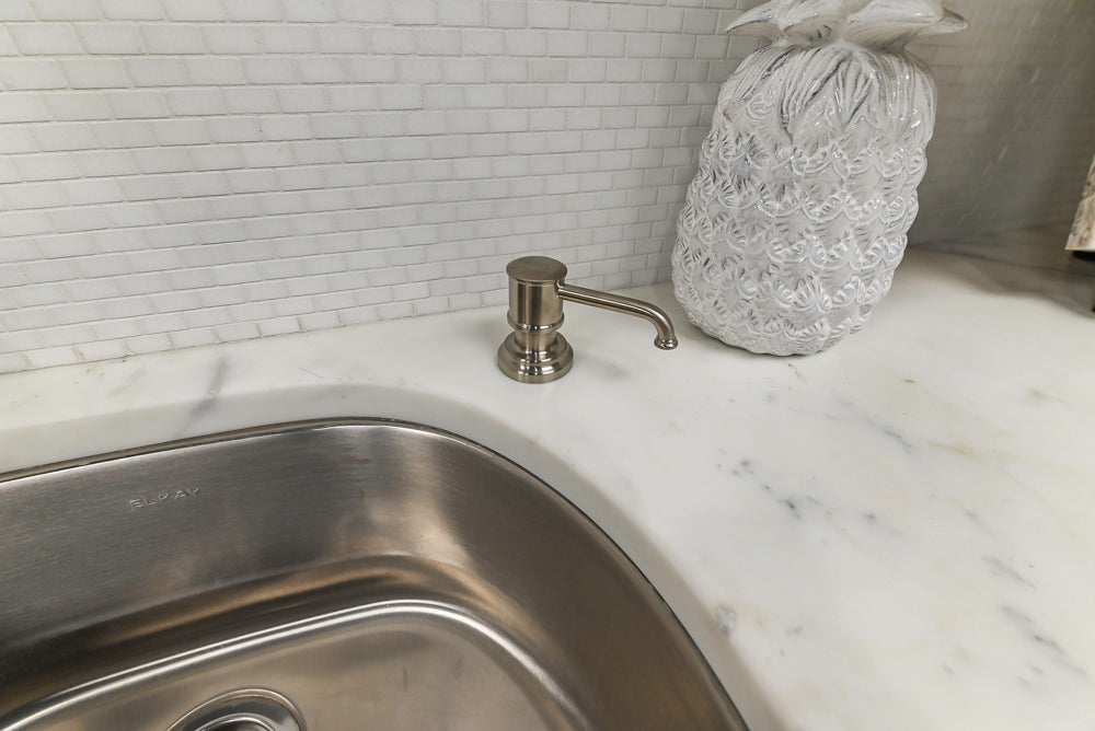 Downsview Traditional White Kitchen with White Marble Countertops