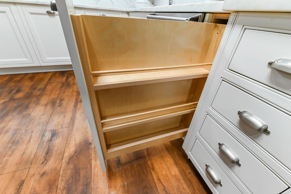 Downsview Traditional White Kitchen with White Marble Countertops