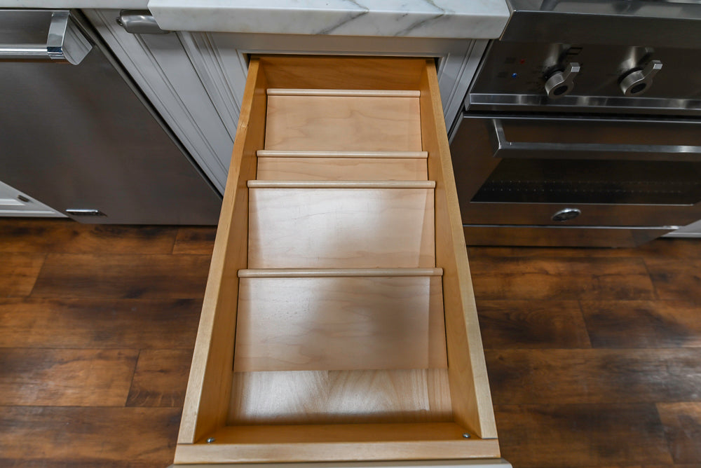 Downsview Traditional White Kitchen with White Marble Countertops