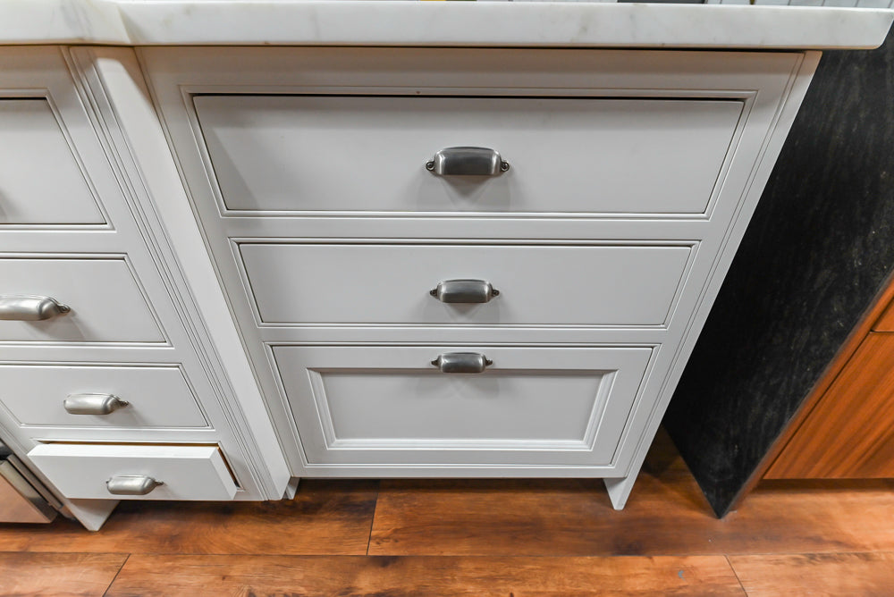 Downsview Traditional White Kitchen with White Marble Countertops