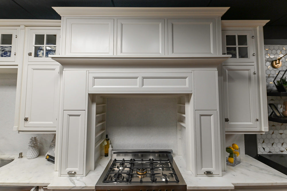 Downsview Traditional White Kitchen with White Marble Countertops