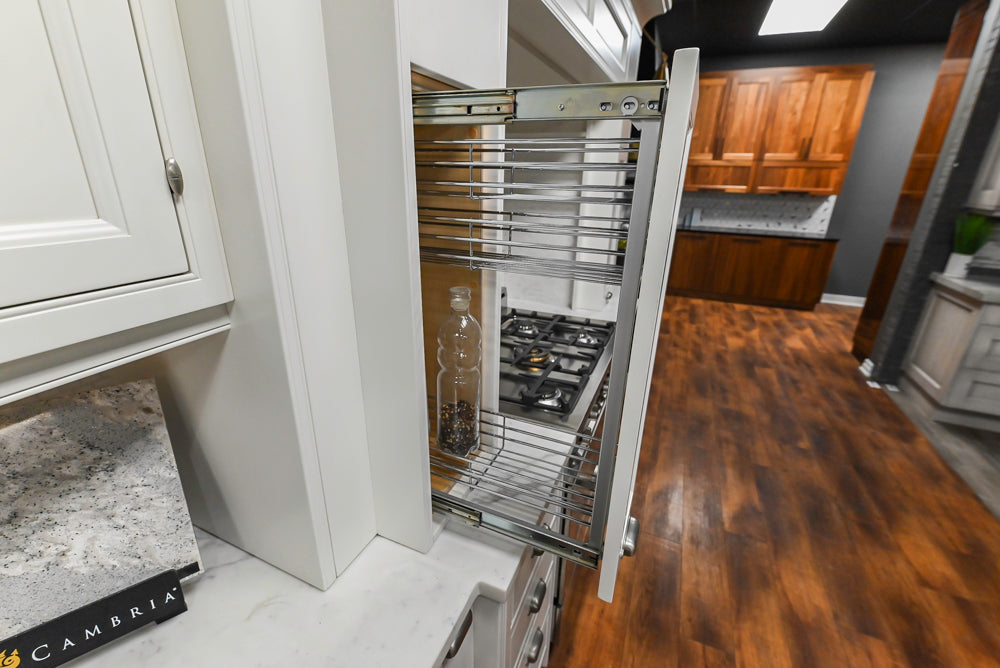 Downsview Traditional White Kitchen with White Marble Countertops